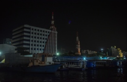 Capital Male' in darkness during the switch-off event on earth hour 2018. PHOTO: MIHAARU / HUSSAIN WAHEED.
