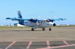 Maldivian seaplane pictured at the airport. MIHAARU FILE PHOTO