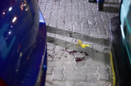 Scene of a stabbing attack in the capital Male on Friday. MIHAARU PHOTO
