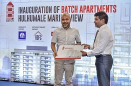 The inauguration ceremony of batch apartments in hulhumale named "Marina view." MIHAARU PHOTO/NISHAN ALI