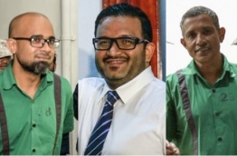 From left to right: Former MMPRC head Ziyath, former VP Adheeb and prominent businessman Hamid Ismail