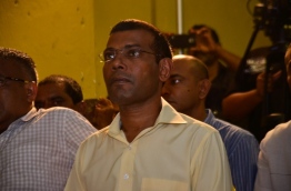 Former president Mohamed Nasheed looks on during a party rally. FILE PHOTO/NASHEED'S OFFICE