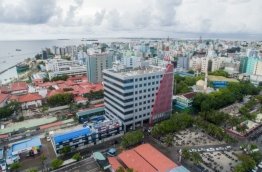 An aerial view of the Dhiraagu head office in the capital Male. MIHAARU FILE PHOTO