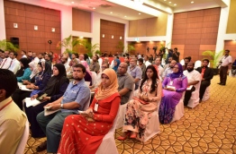 Shareholders pictured during the Bank of Maldives annual general meeting. MIHAARU FILE PHOTO/MOHAMED SHARUHAAN