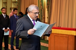 Abdulla Jihad taking the oath as the new vice president in June. PHOTO/PRESIDENT'S OFFICE