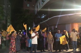 Protesters pictured during a MDP protest last week. MIHAARU FILE PHOTO