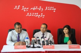 The press conference held to launch BML's disaster relief loan. PHOTO/BML