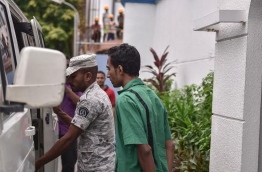 Mohamed Nabeel being led away after the Supreme Court upheld his death sentence on Monday. PHOTO/MIHAARU