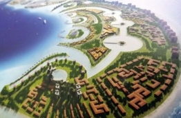 Model of the iHavan zone that is planned to be established in Ihavandhippolhu by the government.