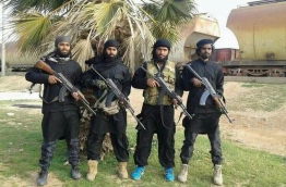 Some Maldivian Jihadists pictured in Syria. PHOTO/SOCIAL MEDIA