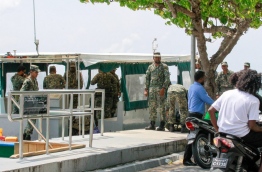 Army recruits depart to the military training facility in Kaafu Atoll Girifushi island. MIHAARU FILE PHOTO/MOHAMED SHARUHAAN