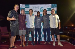 Some of the surfers competing in the Four Seasons’ Surfing Champions Trophy this year. MIHAARU PHOTO/NISHAN ALI