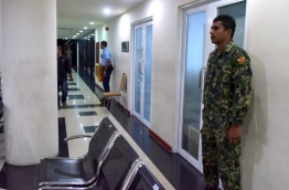 Security placed outside the MMPRC office.