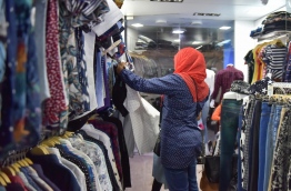 A woman pictured in a clothing store in the capital Male. MIHAARU FILE PHOTO/MOHAMED SHARUHAAN