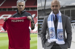 Manchester United welcome Manchester City to Old Trafford on September 10, 2016 in a derby match that sees opposing managers Jose Mourinho and Pep Guardiola renew their sulphurous rivalry. / AFP PHOTO / Oli SCARFF / 