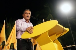 Former MDP chairperson pictured during a party rally. MDP FILE PHOTO/MAUROOF KHALEEL