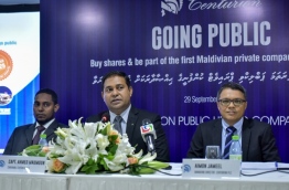 Centurion's board members speak at ceremony held to commence selling of company shares to the public. PHOTO: NISHAN ALI/MIHAARU