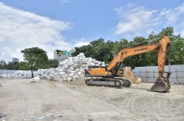 MS Carpentry &amp; Construction commenced foundation work of the food courts to be developed in capital Male's southwest harbour. PHOTO: NISHAN ALI/MIHAARU