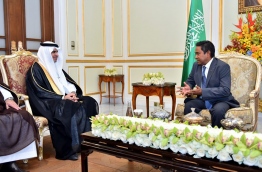 The meeting between president Abdulla Yameen Abdul Gayoom and the Saudi education minister Dr Ahmed Al-Issa. PHOTO/PRESIDENT'S OFFICE