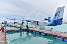Maldivian's luxury seaplane docked at Ibrahim Nasir International Airport (INIA)'s seaplane terminal. PHOTO: NISHAN ALI/MIHAARU
