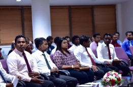 Elections commission members pictured during an event. MIHAARU FILE PHOTO/NISHAN ALI