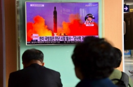 North Korea on October 20 conducted what appeared to be its second failed test in a week of a powerful medium-range missile that experts warn could be operationally deployed as early as next year. South Korean and US military monitors said the missile -- believed to be an intermediate-range Musudan -- exploded shortly after take-off at around 6:30 am Pyongyang time. / AFP PHOTO / JUNG YEON-JE
