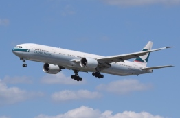 Cathay Pacific aircraft pictured in flight.
