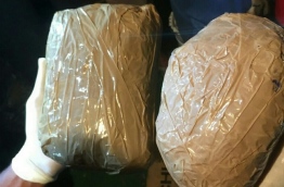 The drugs weighing 2.2 kg seized en route to Addu atoll in October 2016. PHOTO/POLICE