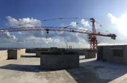 The terrace of Amin Avenue being developed by Amin Construction in Hulhumale. PHOTO: HUSSAIN SHAYAAH/MIHAARU