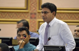 Thulusdhoo MP Mohamed Waheed Ibrahim speaks during parliamentary session. PHOTO: Parliament Secretariat