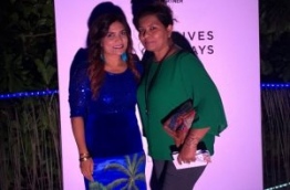 Fashion designer Naziya Ismail (R) and TV presenter Mariyam Waheeda.