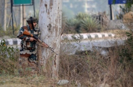 Armed militants attacked an Indian army base near the Pakistan border early November 28, killing two soldiers. / AFP PHOTO / STRINGER