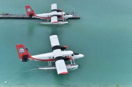 Two TMA seaplanes docked at Ibrahim Nasir International Airport (INIA).