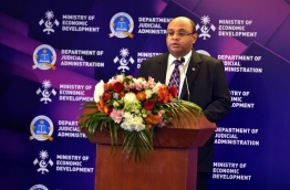 Chief Justice Abdulla Saeed speaking at the Colloquium PHOTO: President Office