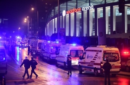 The car bomb exploded in the heart of Istanbul on late December 10, wounding around 20 police officers, Turkey's interior minister said, quoted by the official Anadolu news agency. The bomb, apparently targeting a bus carrying police officers, exploded outside the stadium of Istanbul football club Besiktas following its match against Bursaspor. / AFP PHOTO / YASIN AKGUL
