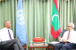Tamrat Samuel, senior advisor to the United Nations’ department of political affairs, meets with Foreign Minister Dr Mohamed Asif on his last visit.