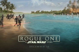 The first promotional poster of "Rogue One: A Star Wars Story" featuring the Maldives, which was the shooting location for the fictional tropical planet "Scariff" in the Star Wars galaxy.
