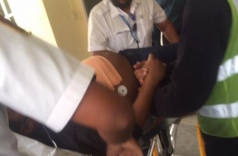 Man injured in helicopter accident in Maldives main airport rushed to the hospital. PHOTO/MIHAARU
