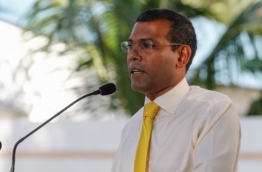 Former President Mohamed Nasheed speaking PHOTO/MDP