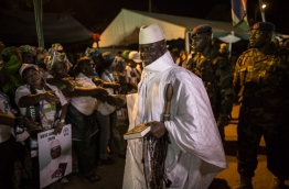 Gambian president declares state of emergency, AFP reported on January 17, 2017 as President Yahya Jammeh is refusing to quit days before the planned inauguration of his rival Adama Barrow. / AFP PHOTO / Marco LONGARI