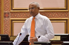Minority Leader Ibrahim Mohamed Solih speaking in Parliament. PHOTO/MAJLIS