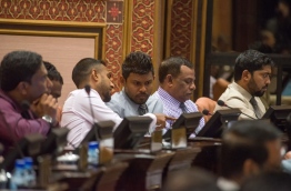 Lawmakers pictured during a parliament sitting. PHOTO/MAJLIS