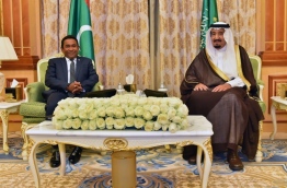 During President Yameen's (L) visit to King Salman in Saudi Arabia in October 2016.