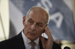 Kelly arrived in Guatemala to discuss migration and trade. He will then head to Mexico to join up with US Secretary of State Rex Tillerson seeking to ease diplomatic tensions over President Donald Trump's trade and immigration policies. / AFP PHOTO / JOHAN ORDONEZ