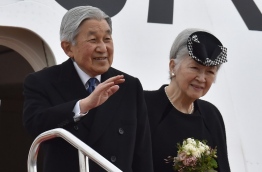 Japan's emperor and empress departed February 28 for their first trip to Vietnam to meet families of former Japanese soldiers to help heal wounds left over from its occupation of the country during World War II. The royal couple are scheduled to visit Hanoi and Hue before travelling to Thailand, according to the Imperial Household Agency. / AFP PHOTO / KAZUHIRO NOGI
