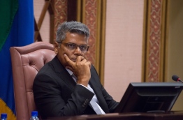 Parliament deputy speaker and Hulhuhenveiru MP Moosa Manik pictured during parliament sitting. PHOTO/MAJLIS