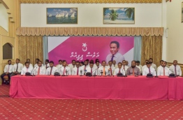 The press conference held by PPM/MDA joint parliamentary group. PHOTO: NISHAN ALI/MIHAARU