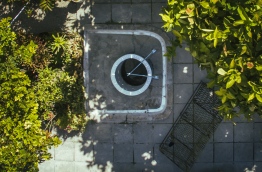 Overhead view of an uncovered well in Hithadhoo, Addu. IMAGE/AISHATH NAJ
