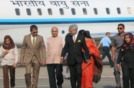 Foreign Secretary of India, Subrahmanyam Jaishankar (R-2) at Velana International Airport. PHOTO/FOREIGN MINISTRY