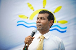Former President Mohamed Nasheed pictured speaking. PHOTO/PRESIDENT'S OFFICE